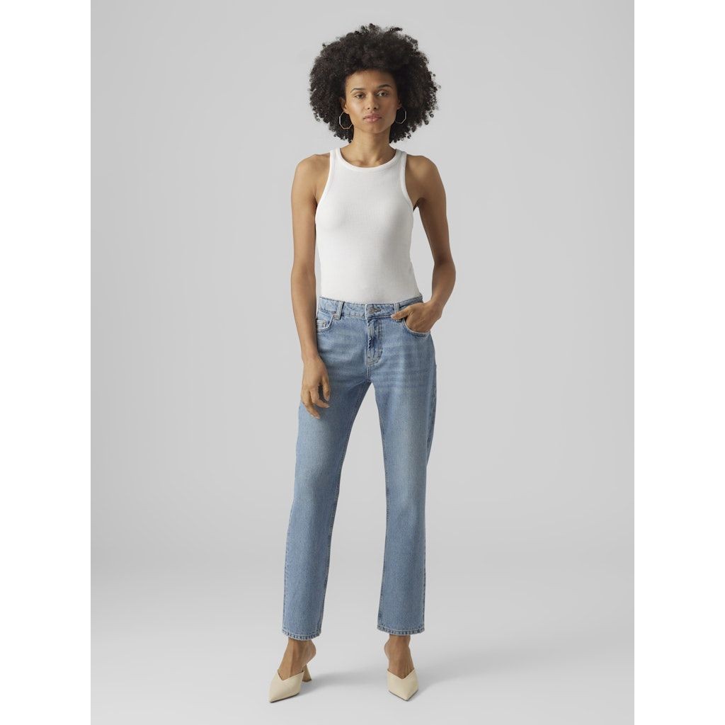 VERO MODA Tiesūs džinsai moterims, Mėlyna, VM90S LR STRAIGHT ANK 6