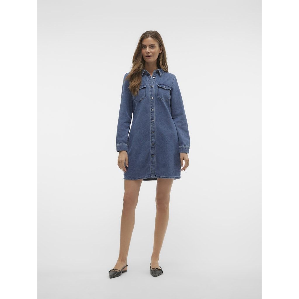 VERO MODA Mini suknelė moterims, Mėlyna, Jennie short denim dress mix 7