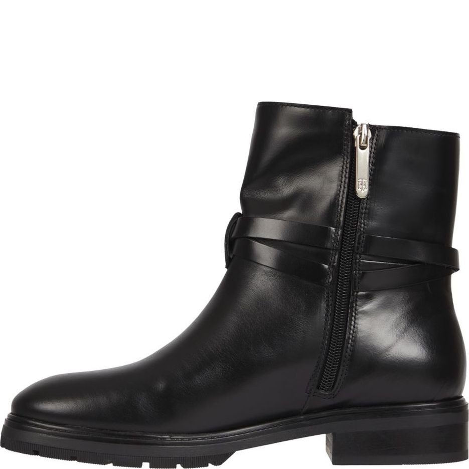 TOMMY HILFIGER Aulinukai moterims, Juoda, BELT LOW BOOT 3