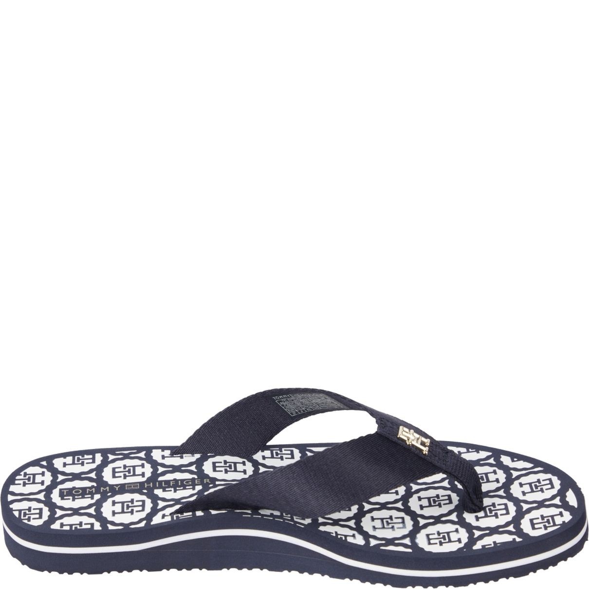 TOMMY HILFIGER Pliažo šlepetės per pirštą moterims, Mėlyna, Emblem beach sandal 2