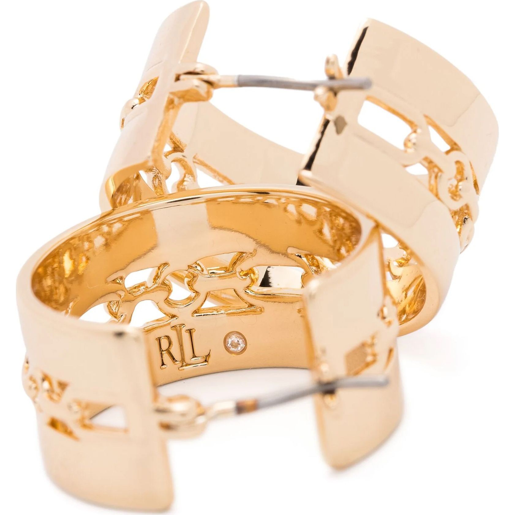 RALPH LAUREN Auskarai moterims, Auksinė, Pe 20mm hoop 2