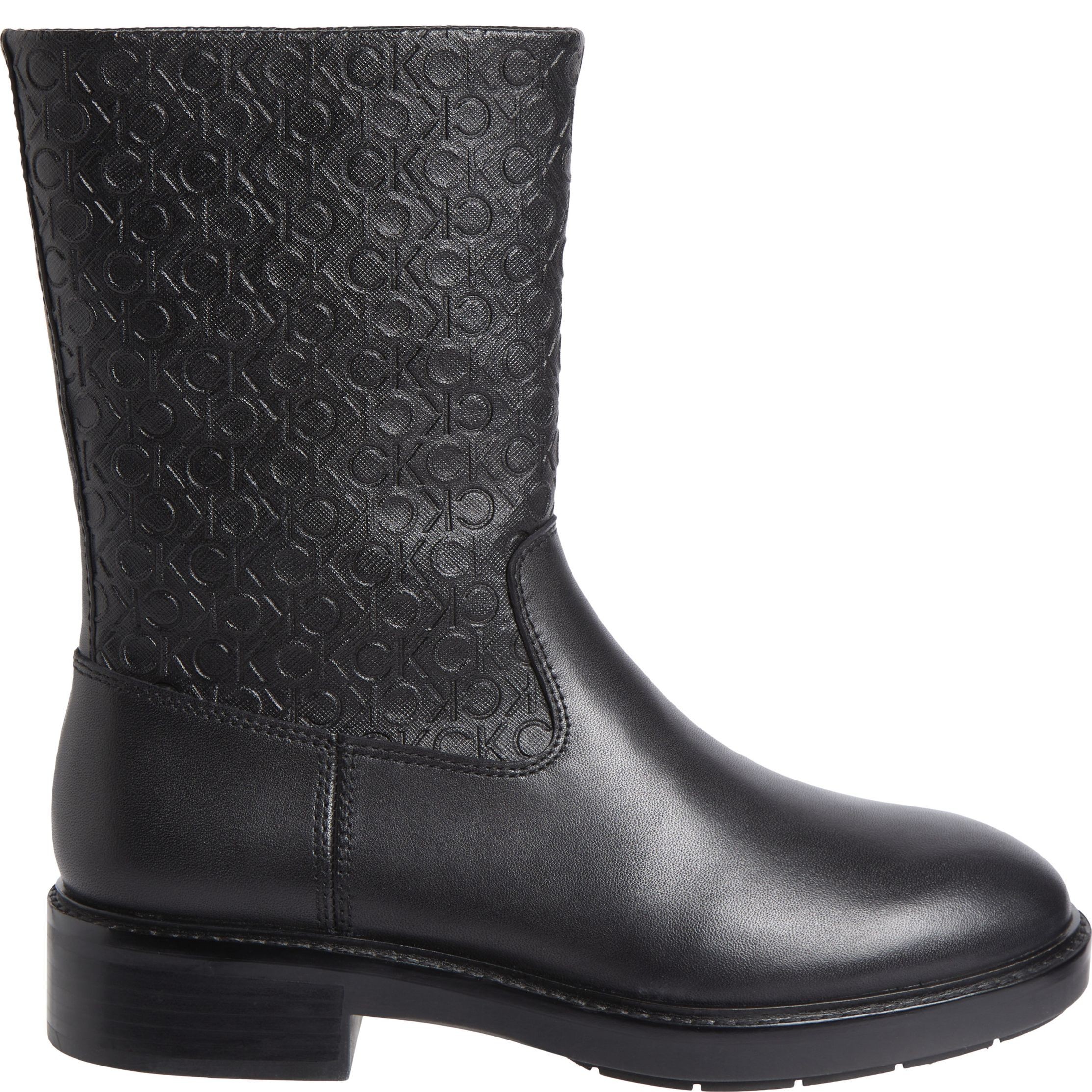 CALVIN KLEIN Aulinukai moterims, Juoda, Flat ankle boot mono mix 2
