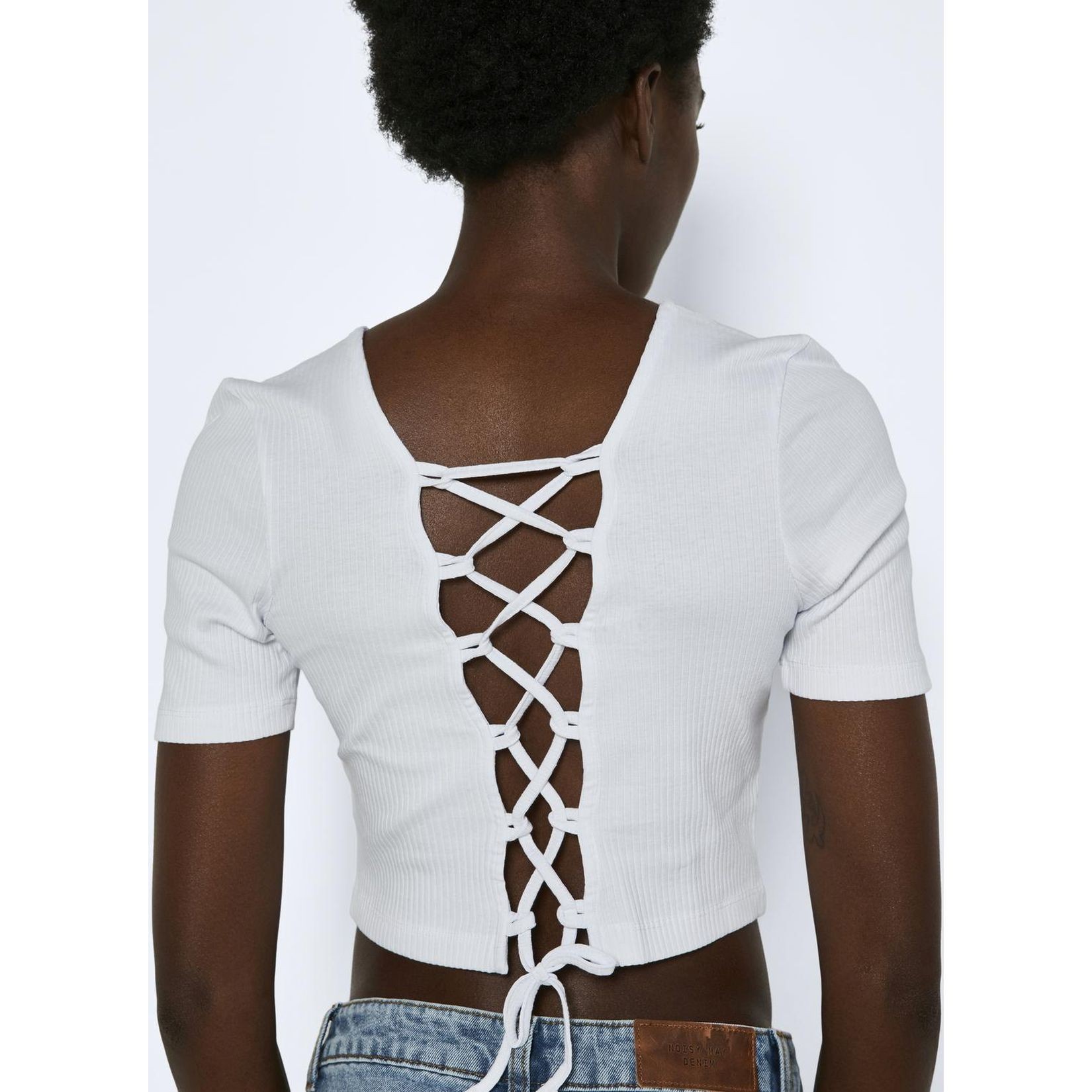 NOISY MAY Palaidinės moterims, Balta, NMDRAKEYE S/S TIE TOP 7