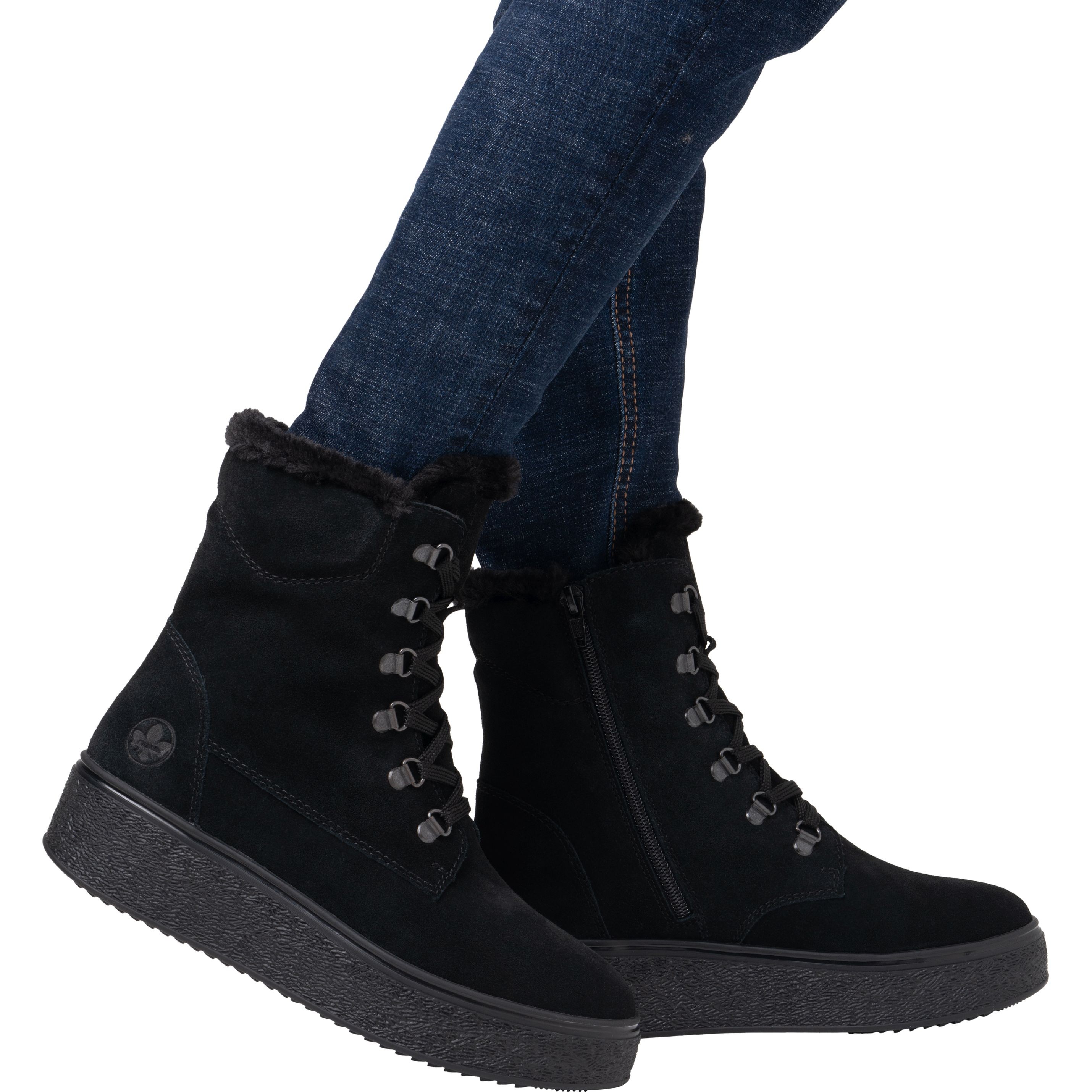 RIEKER Aulinukai moterims, Juoda, Ladies mid height boots 2