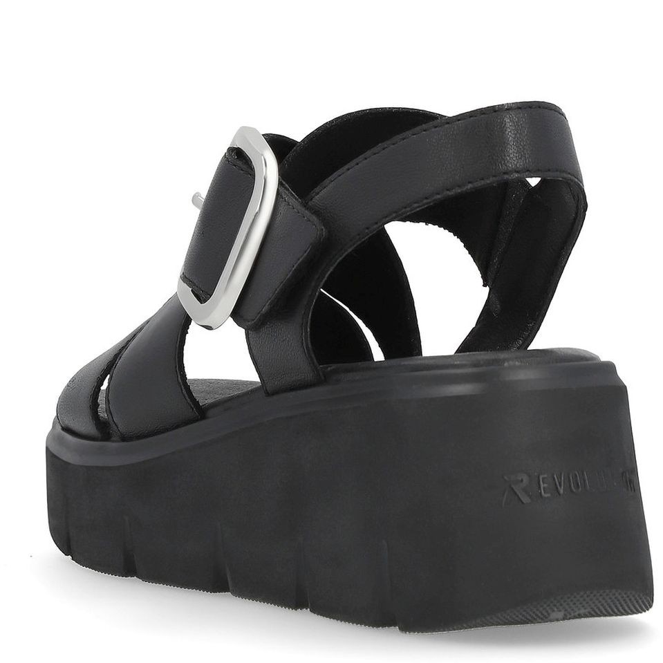 RIEKER Basutės moterims, Juoda, SANDALS 5