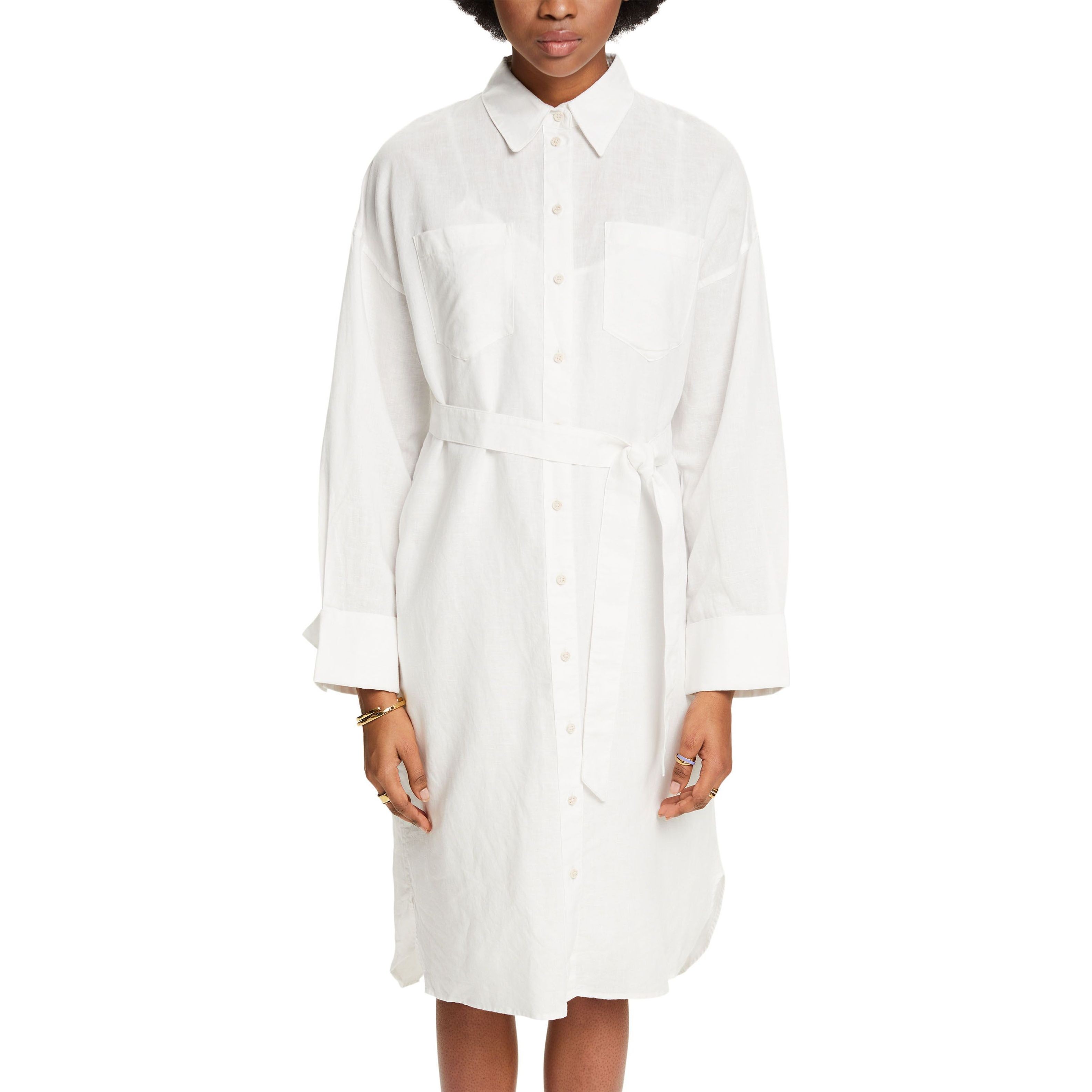 ESPRIT Midi suknelė moterims, Balta, linen dress 2