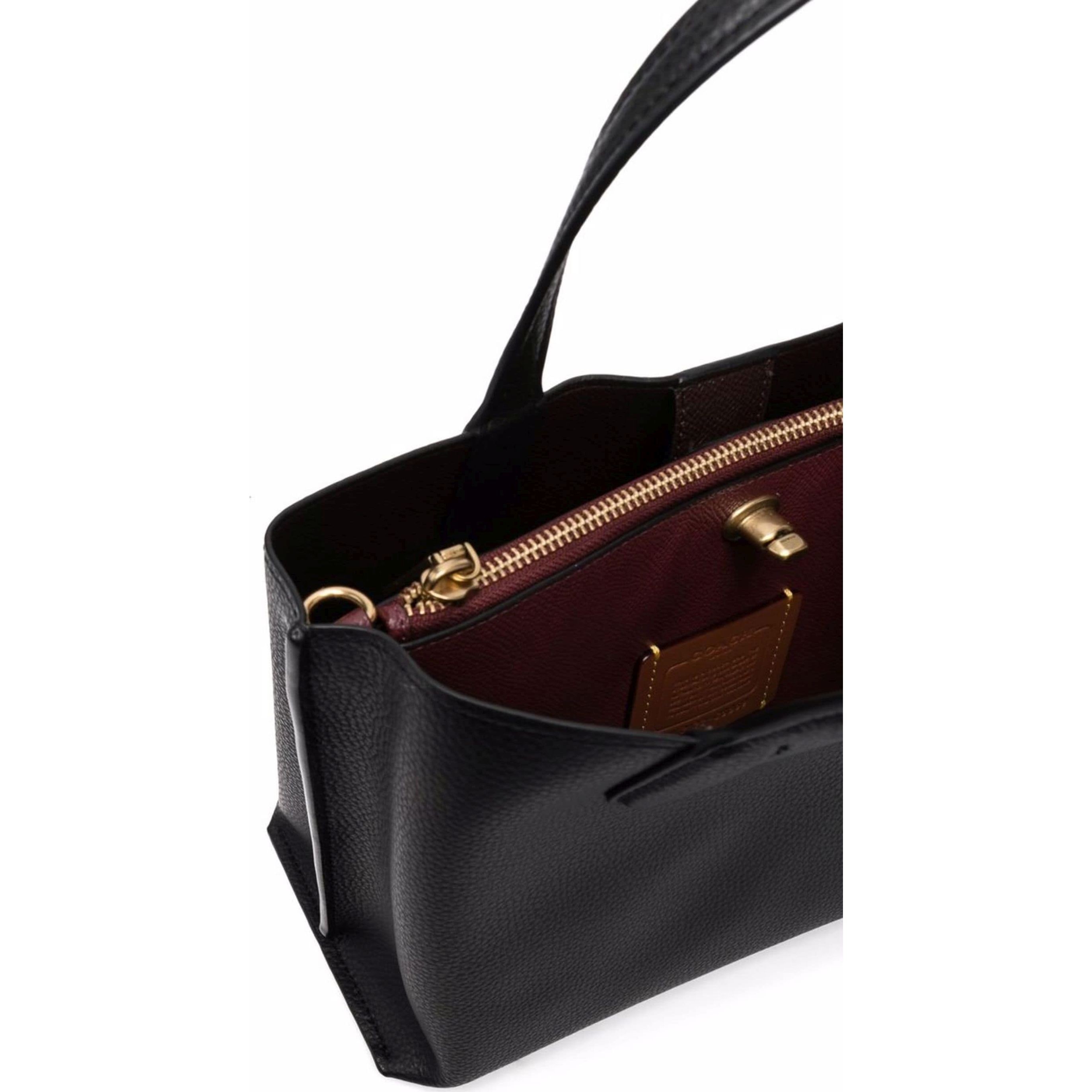 COACH Pirkinių krepšys moterims, Juoda, Leather willow tote 4