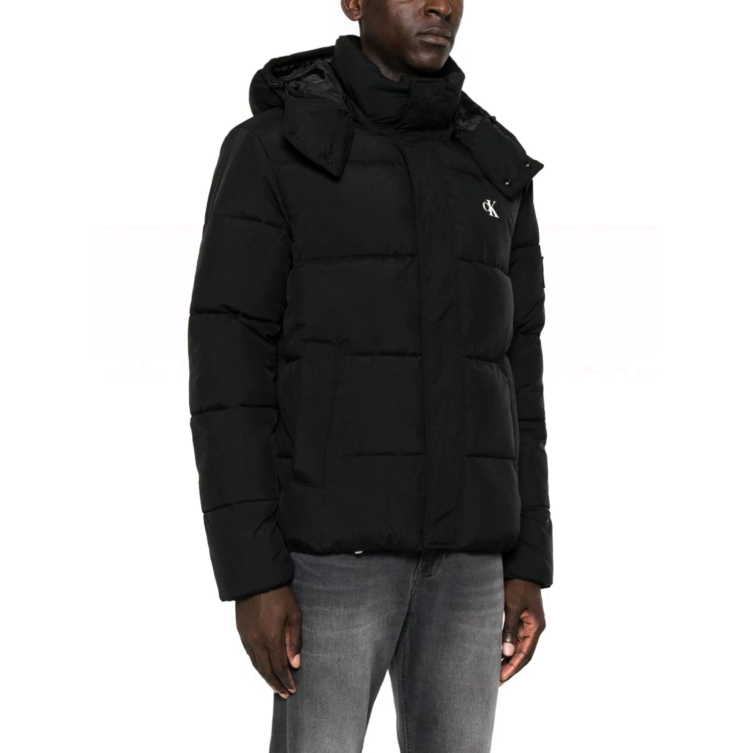 CALVIN KLEIN JEANS Pūkinė striukė vyrams, Juoda, Essentials logo jacket 2