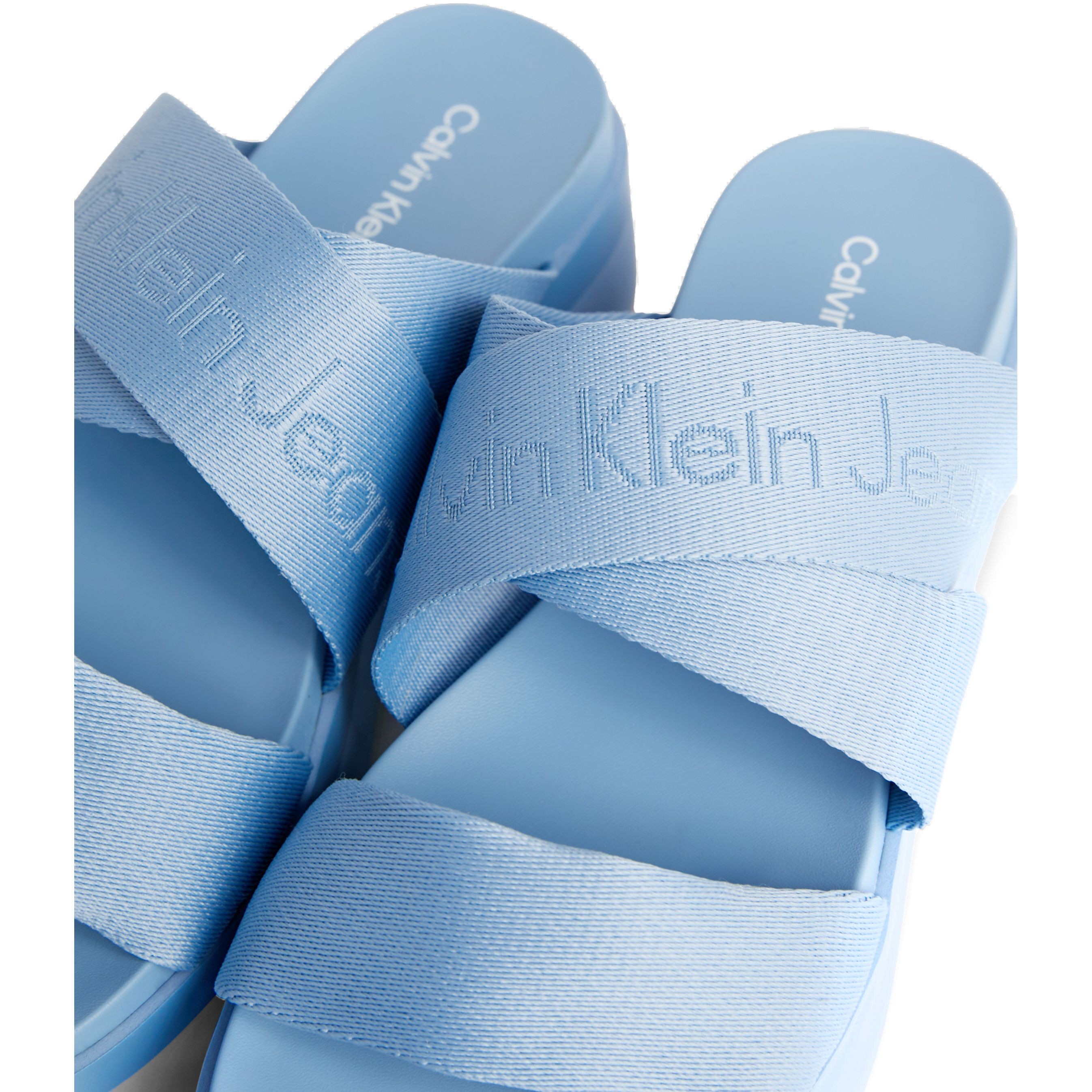 CALVIN KLEIN JEANS Šlepetės moterims, Mėlyna, Flatform sandal webbing 6