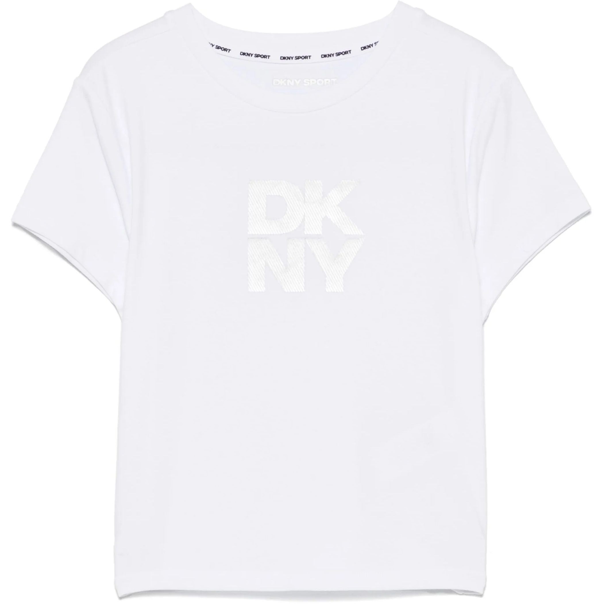 DKNY Marškinėliai trump. rankovėmis moterims, Balta, Foil lg crop ss tee 1