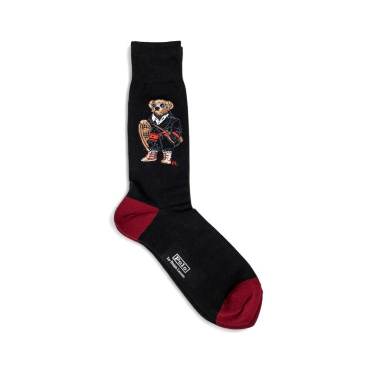 POLO RALPH LAUREN Kojinės vyrams, Juoda, Holiday bear crew sock 2 pack 3