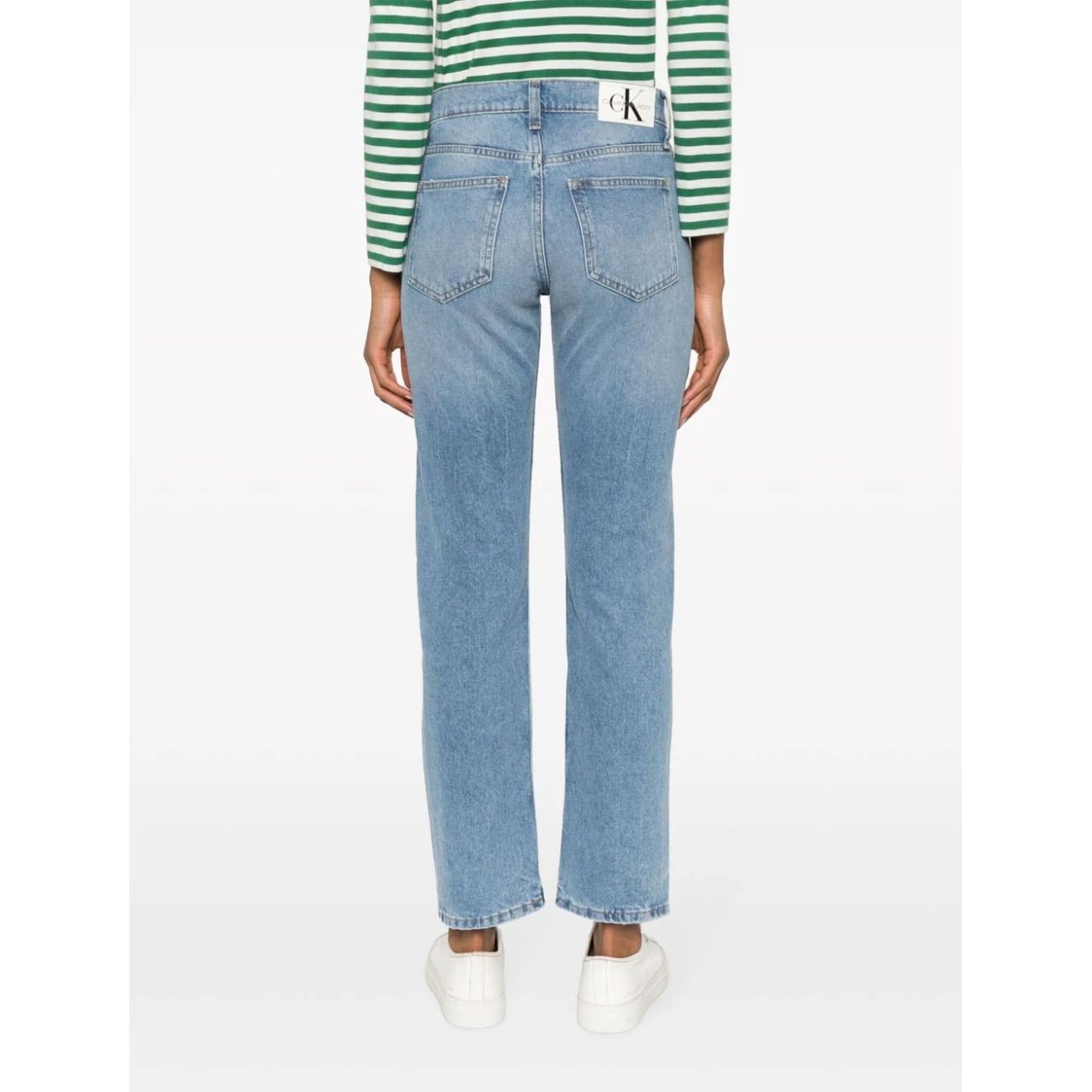 CALVIN KLEIN JEANS Tiesūs džinsai -moterims, Mėlyna, Low rise straight 3