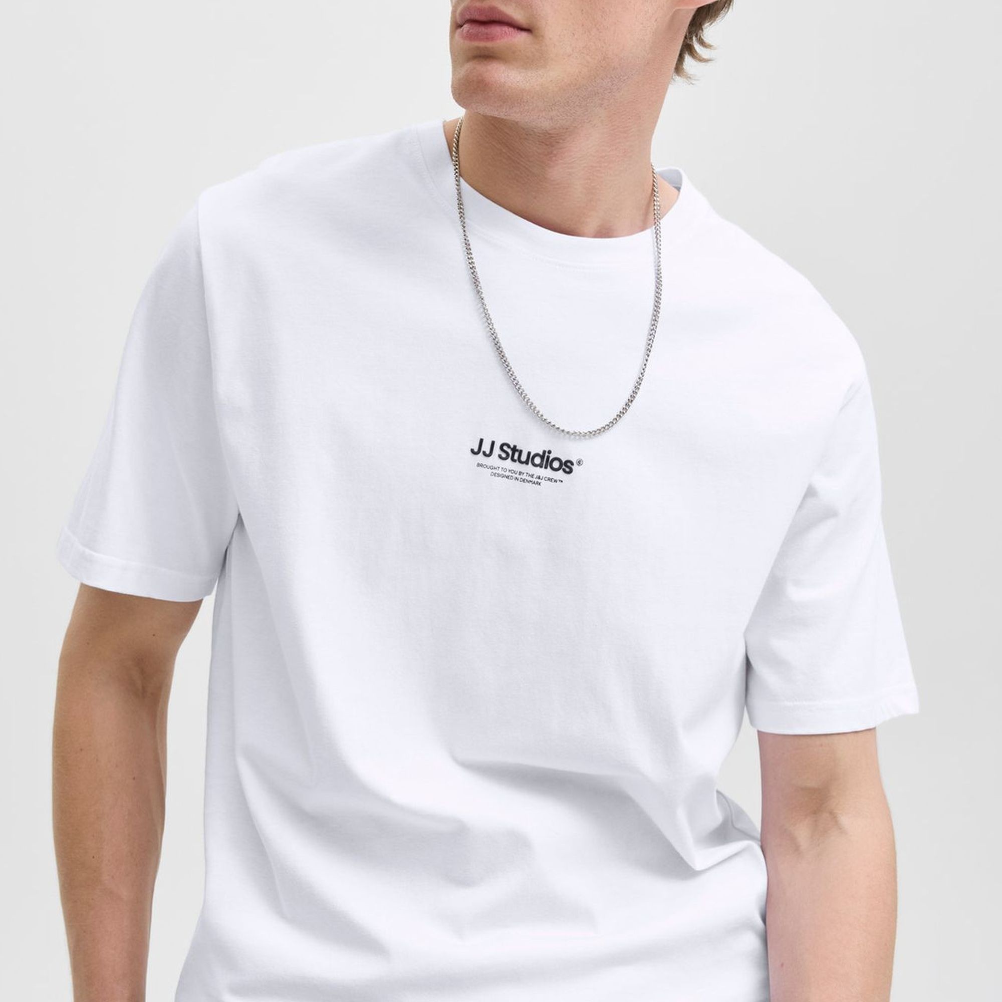 JACK & JONES Marškinėliai vyrams, Balta, Soho crew neck 3