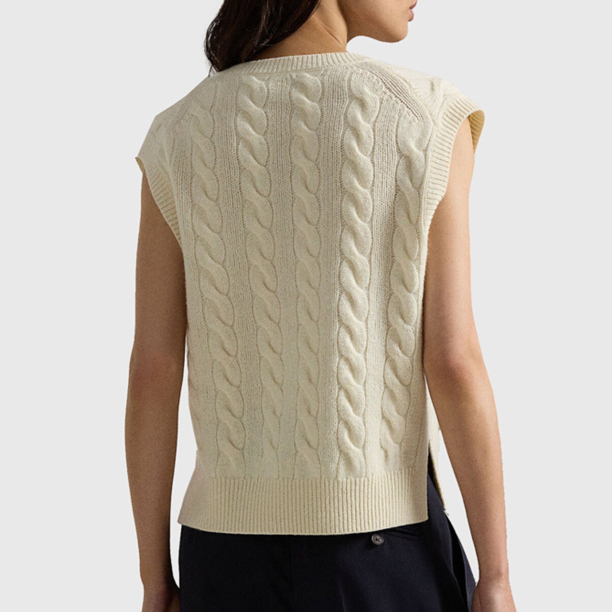 POLO RALPH LAUREN Megztinis moterims, Smėlio, Sleeveless pullover 2