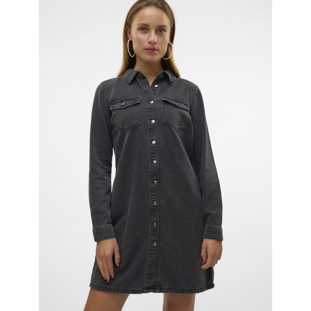 VERO MODA Mini suknelė moterims, Juoda, Jennie short denim dress mix 4