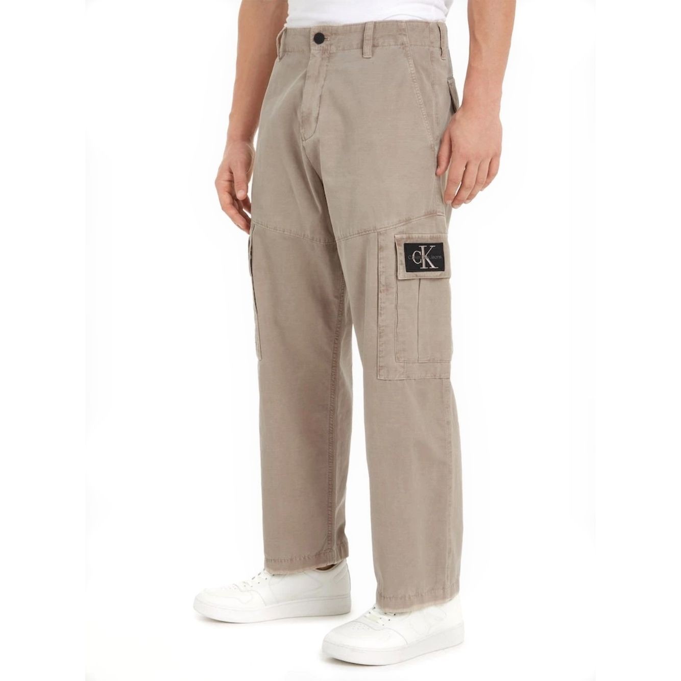 CALVIN KLEIN JEANS Laisvalaikio kelnės vyrams, Smėlio, Mineral dye cargo pant 2