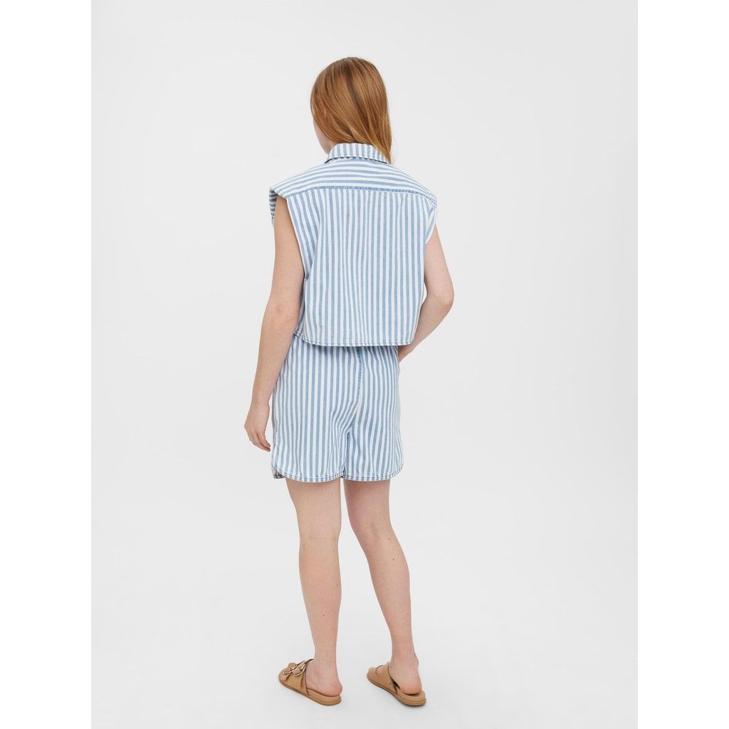 VERO MODA Marškiniai moterims, Balta, VMLINES SL STRIPED SH 5