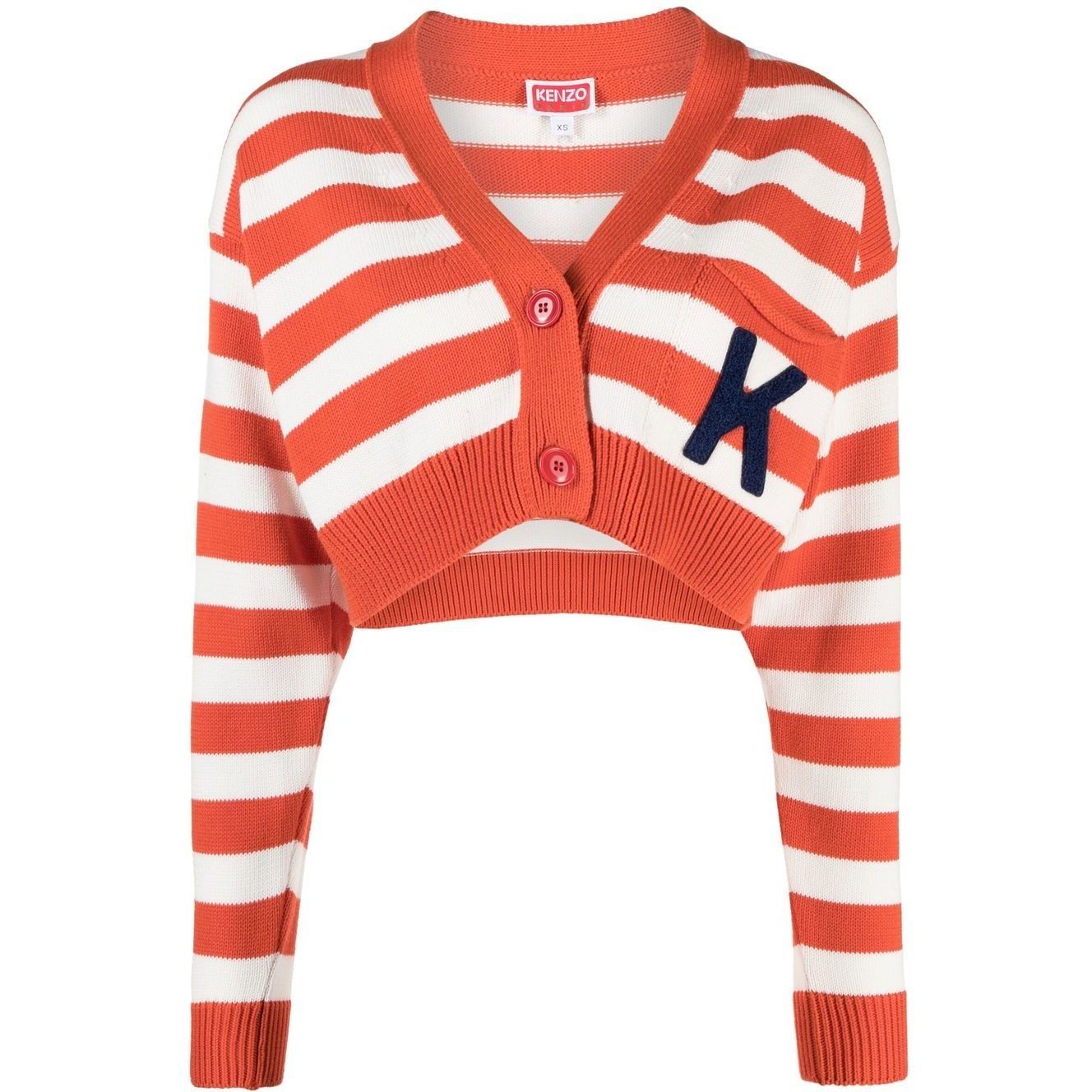 KENZO Kardiganas moterims, Raudona, Nautical stripes cardigan