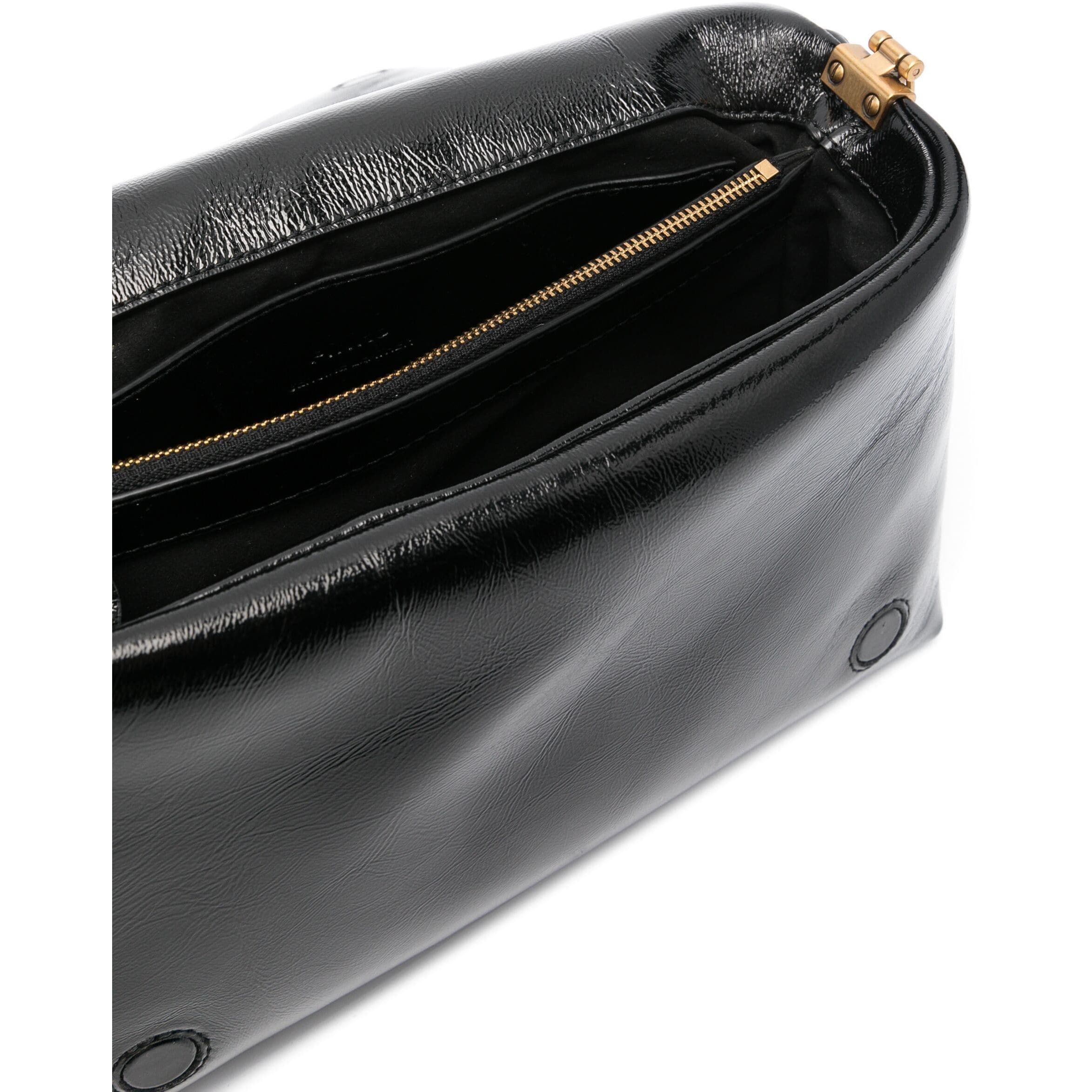 PINKO Rankinė per petį moterims, Juoda, Love leather crossbody bag 3