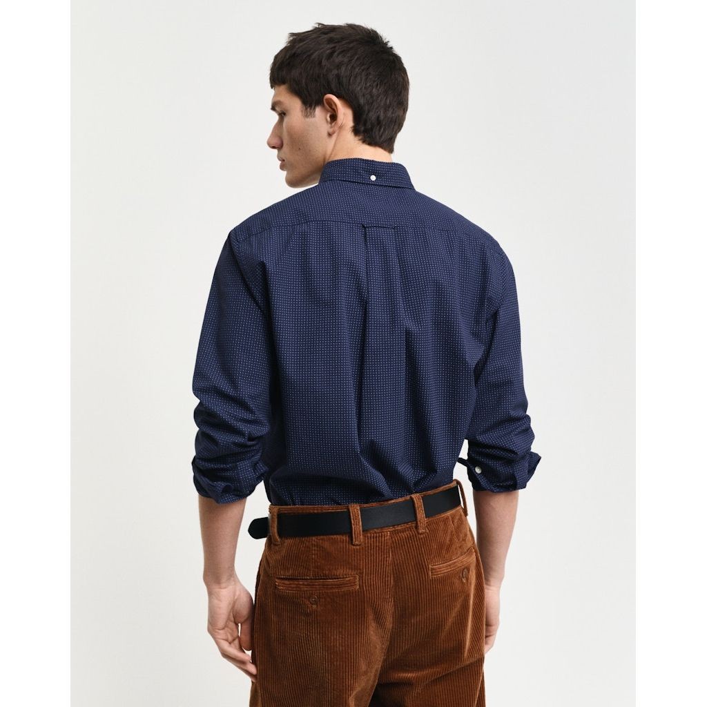 GANT Marškiniai ilgomis rankovėmis vyrams, Mėlyna, Reg micro print shirt 3