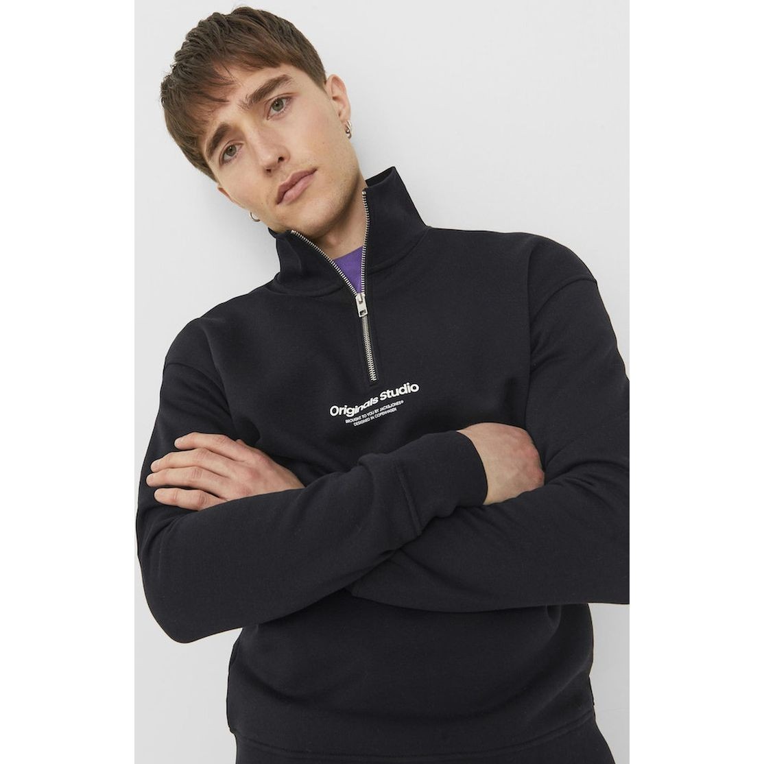 JACK & JONES Sportinis nertinis vyrams, Juoda, Jorvester sweatshirt 7