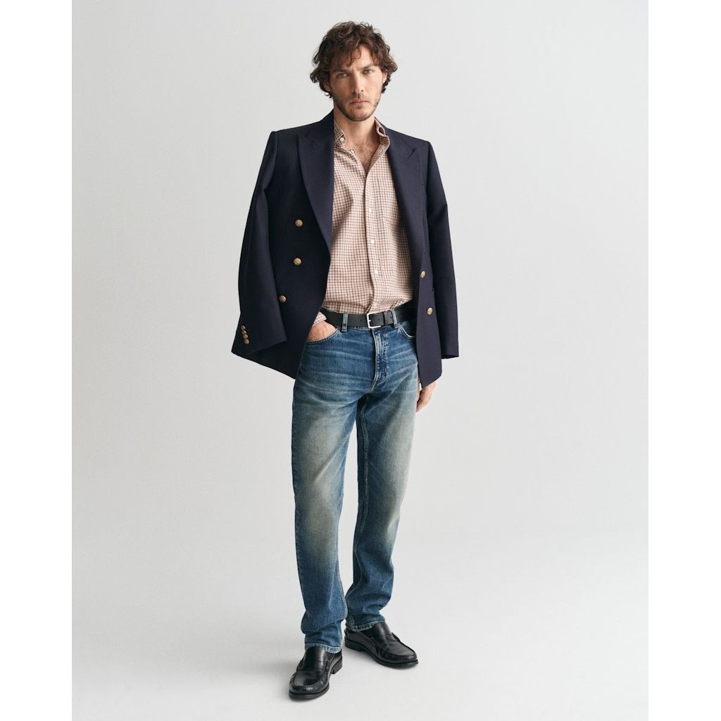 GANT Marškiniai ilgomis rankovėmis vyrams, Smėlio, Reg jaspe tattersall shirt 5