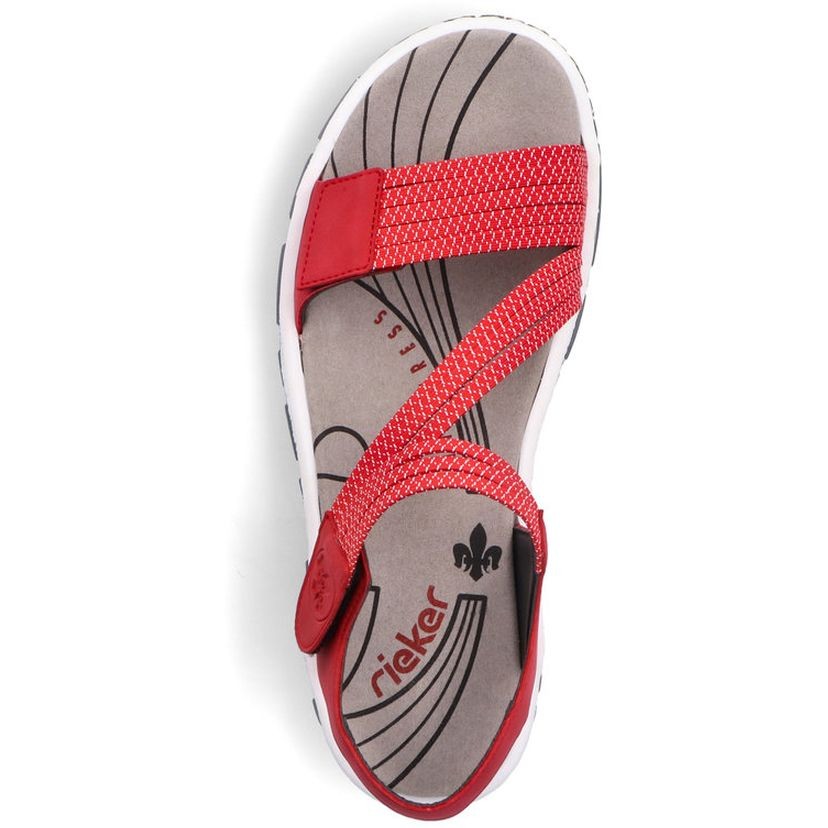 RIEKER Basutės moterims, Raudona, SANDALS 10