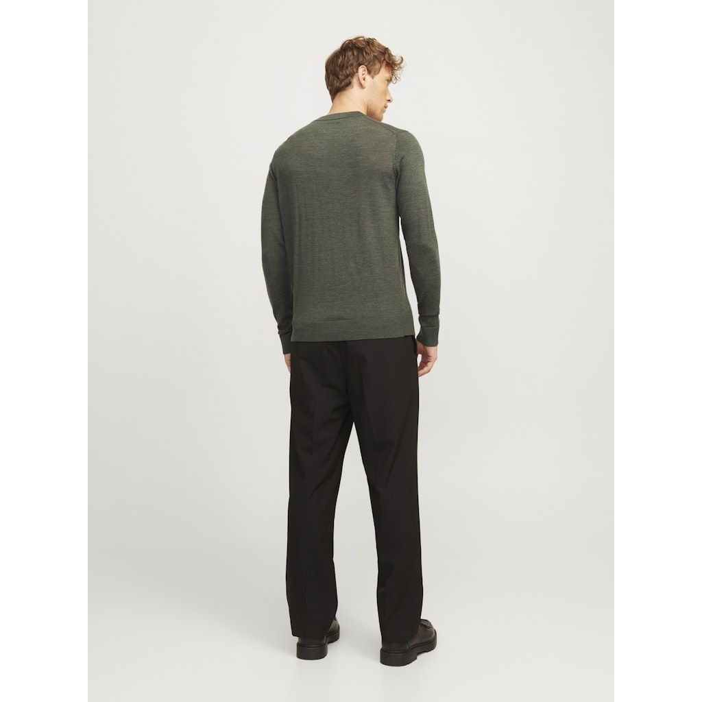 JACK & JONES Megztinis vyrams, Chaki, Merino knit crew neck 4