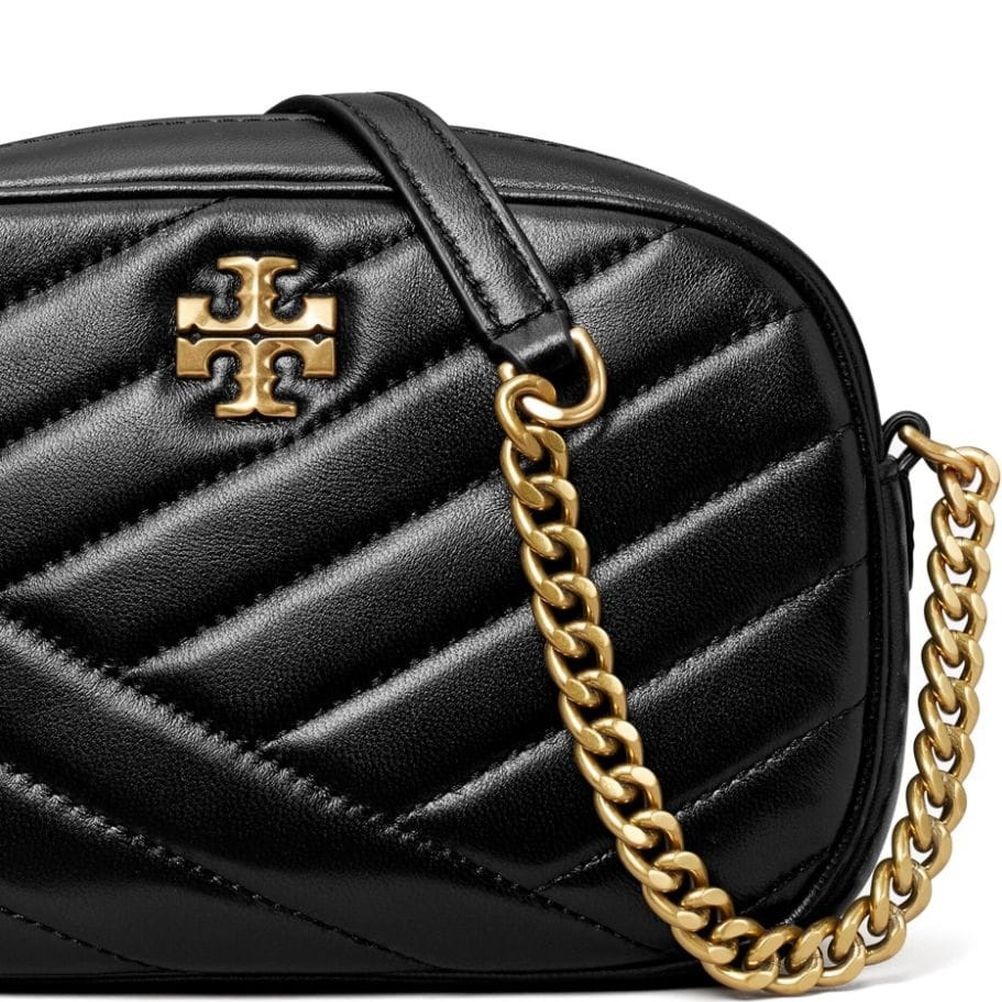 TORY BURCH Rankinė per petį moterims, Juoda, Kira chevron camera bag 3