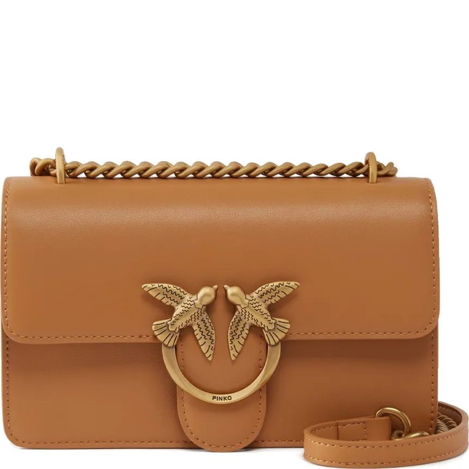 PINKO Rankinė per petį moterims, Geltona, Love one mini shoulder bag 1