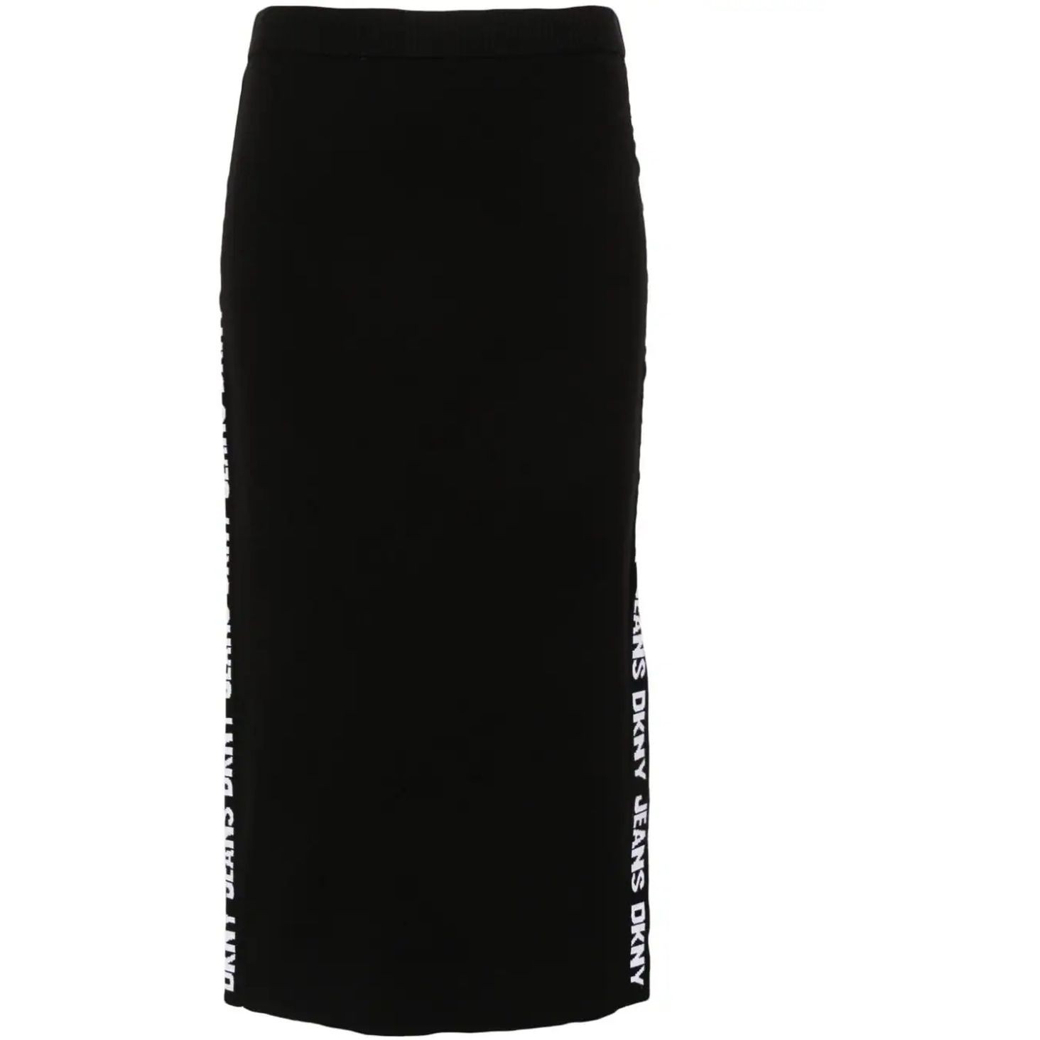 DKNY Midi sijonas moterims, Juoda, Side logo midi skirt 1