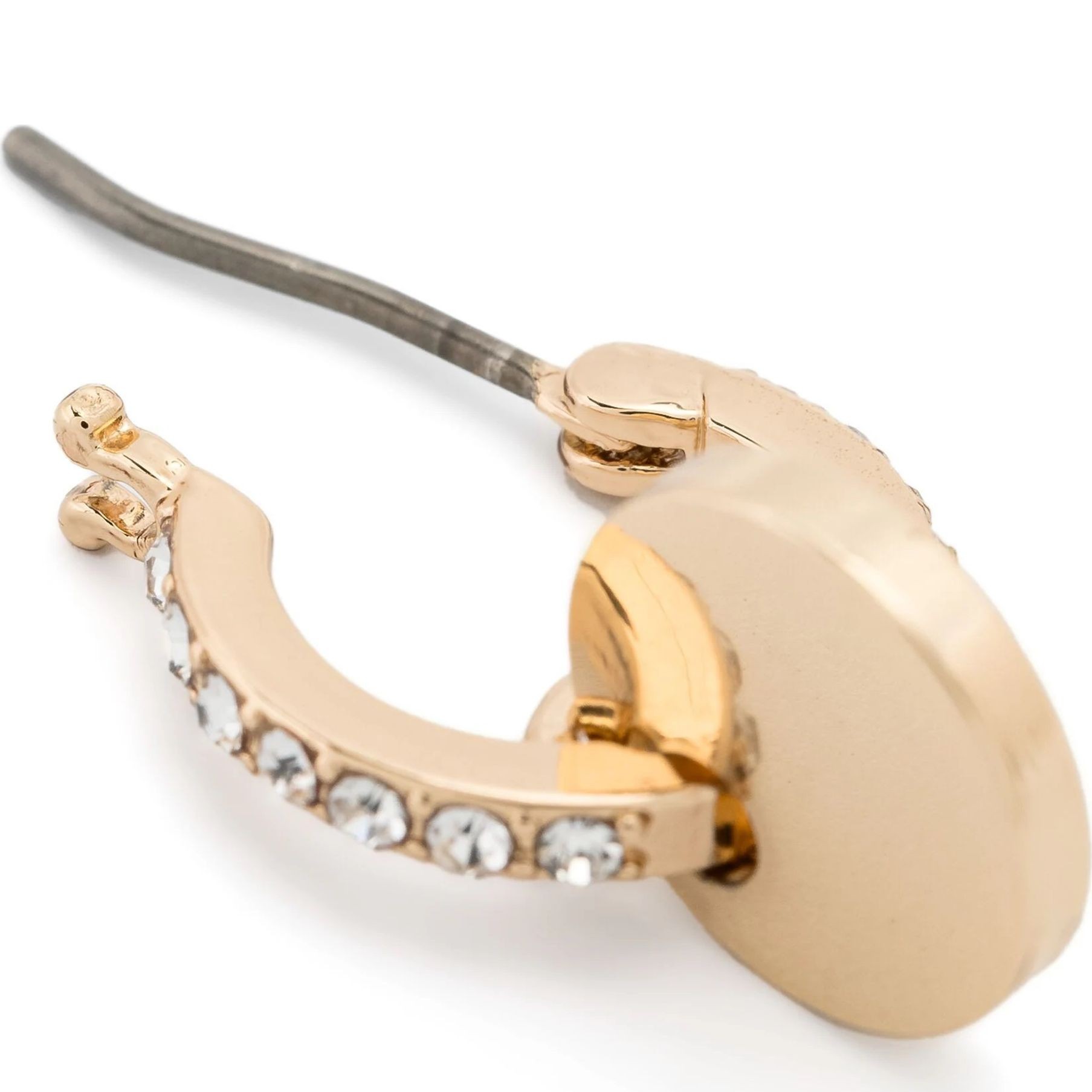 DKNY Auskarai moterims, Auksinė, Pe 12mm logo drop hoop 2