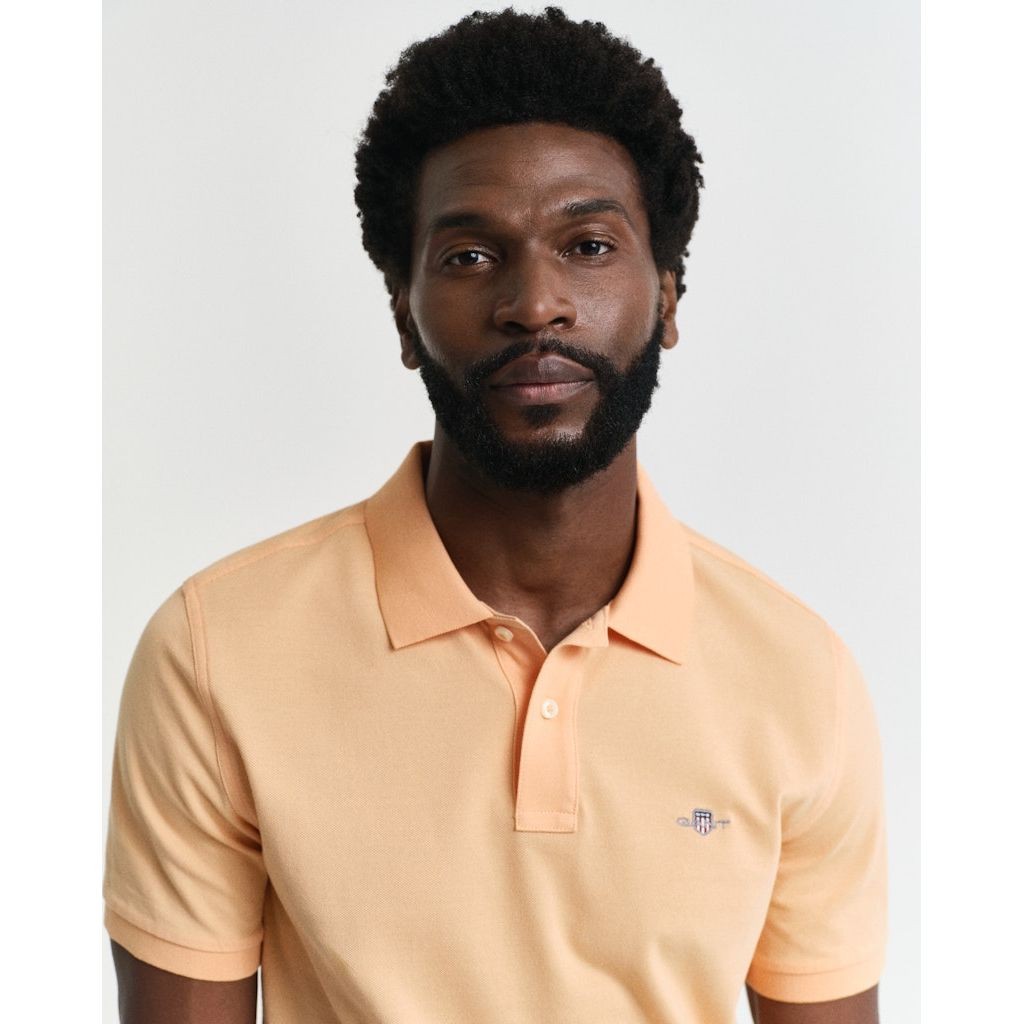 GANT Polo marškiniai trumpos rank. vyrams, Oranžinė, Reg shield SS pique polo 4