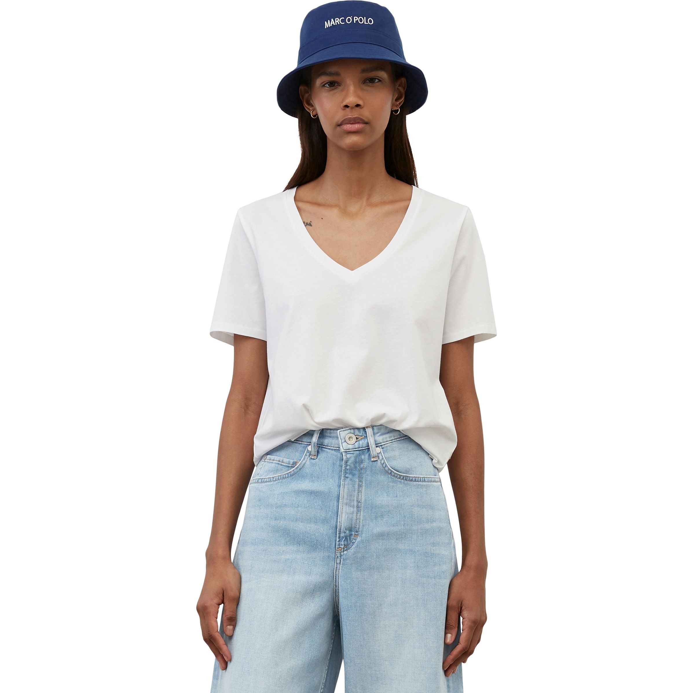 MARC O'POLO Marškinėliai moterims, Balta, T-shirt LS 2