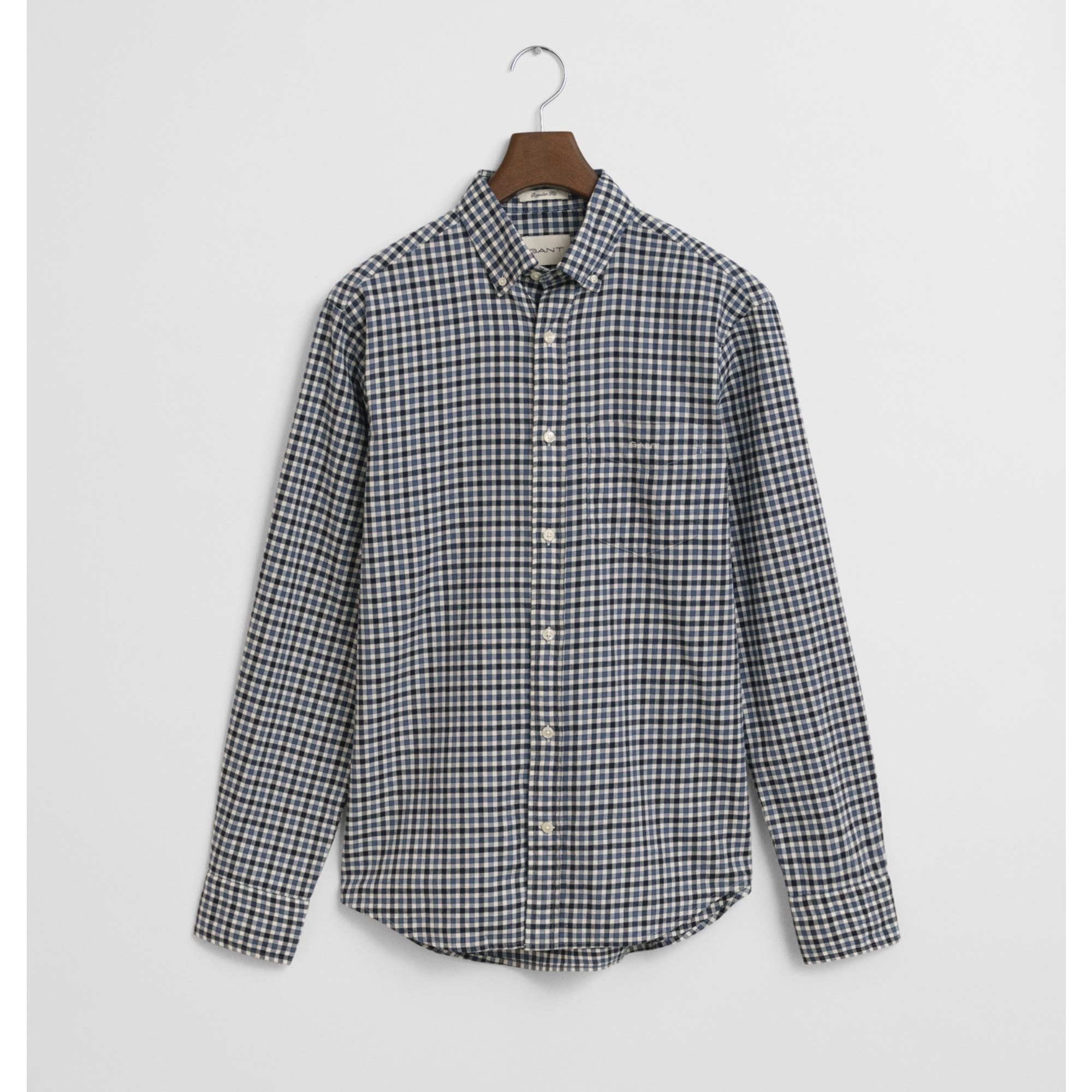 GANT Marškiniai ilgomis rankovėmis vyrams, Mėlyna, reg twill gingham shirt