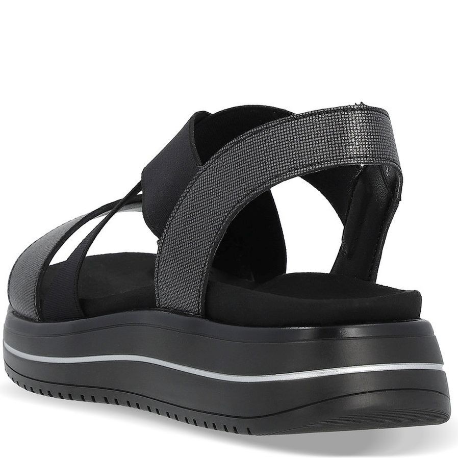 REMONTE Basutės moterims, Juoda, SANDALS 4