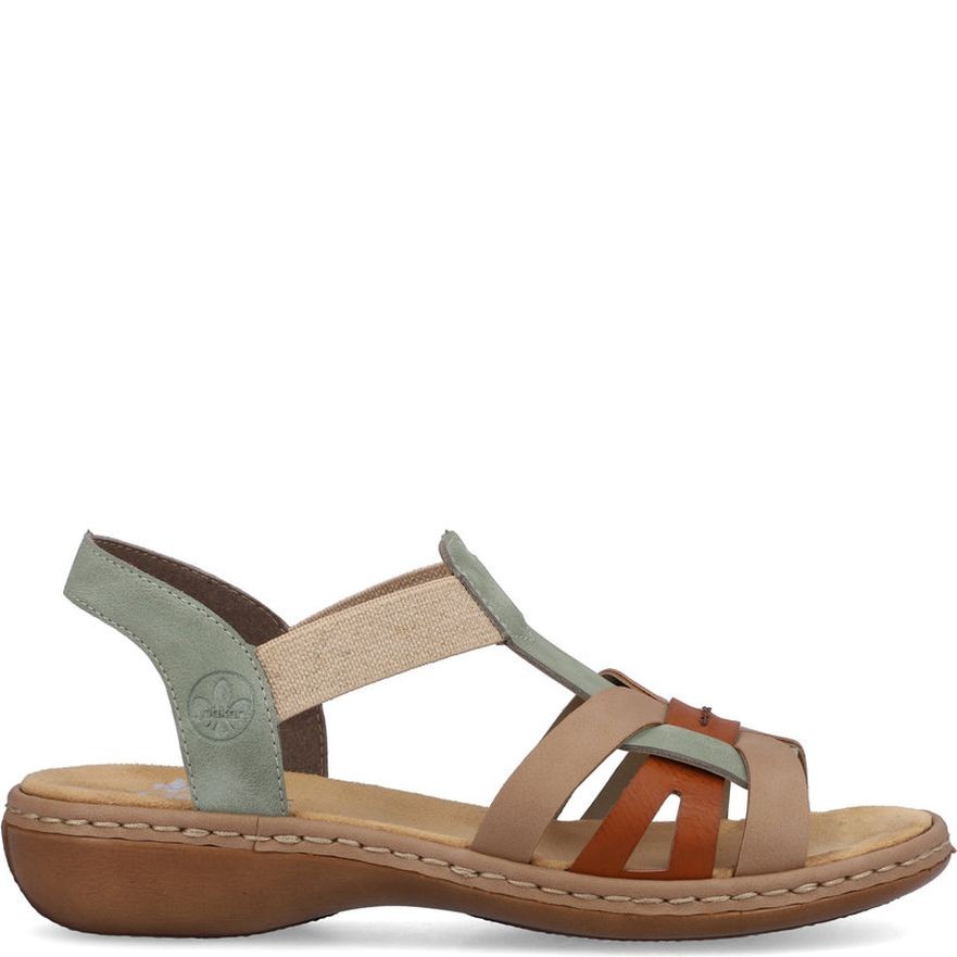 RIEKER Basutės moterims, Žalia, SANDALS 2