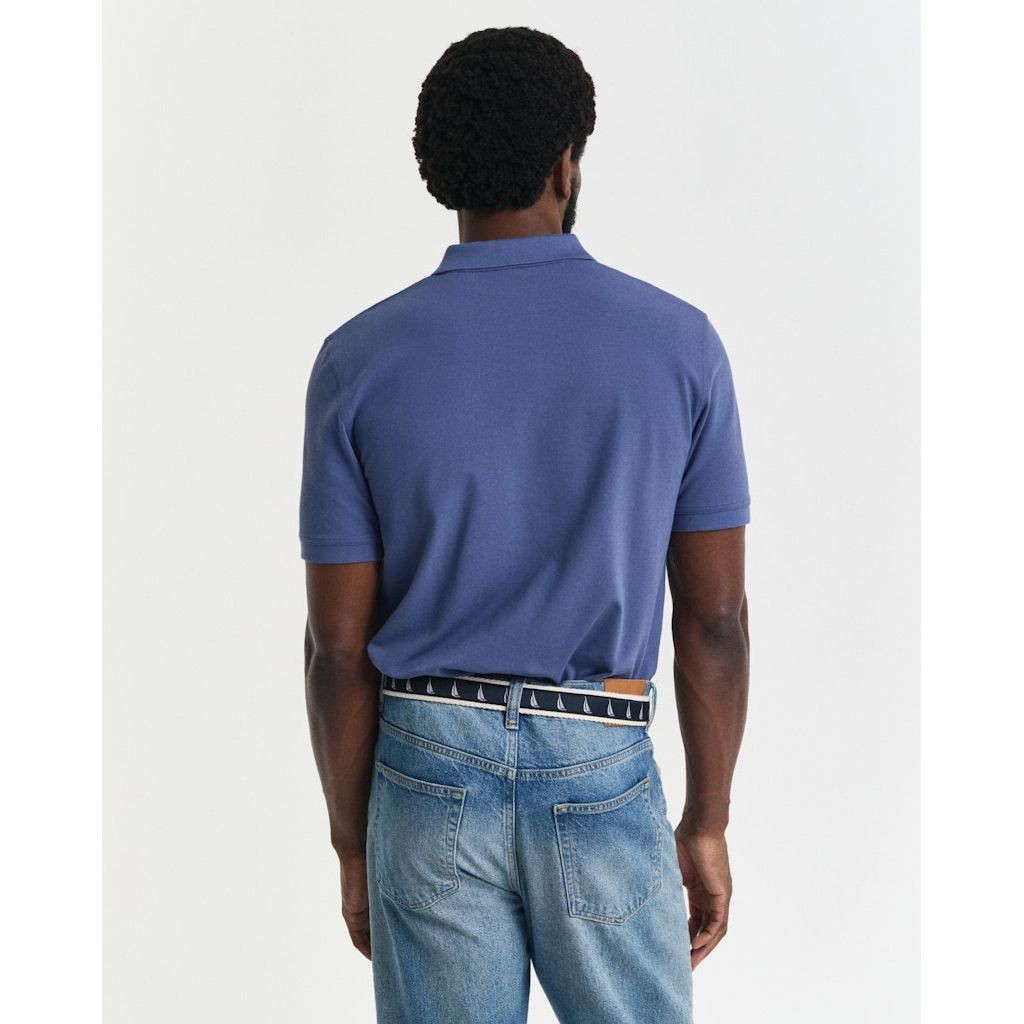 GANT Polo marškiniai trumpos rank. vyrams, Mėlyna, Reg contrast pique SS polo 3