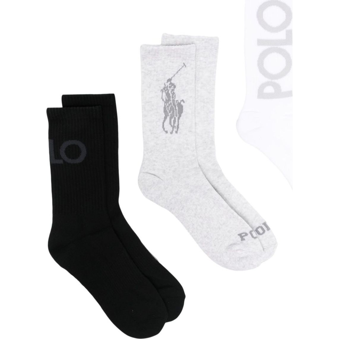 POLO RALPH LAUREN Kojinės moterims, Marga, Tonal polo crew sock 3 pack 1