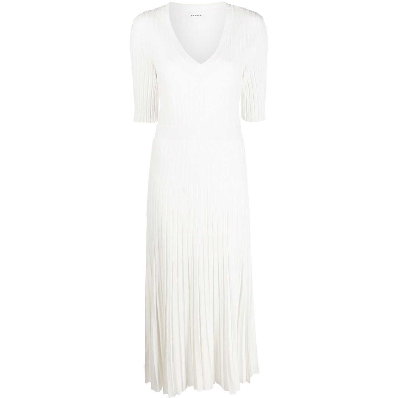 PAROSH Megzta suknelė moterims, Balta, Knit dress