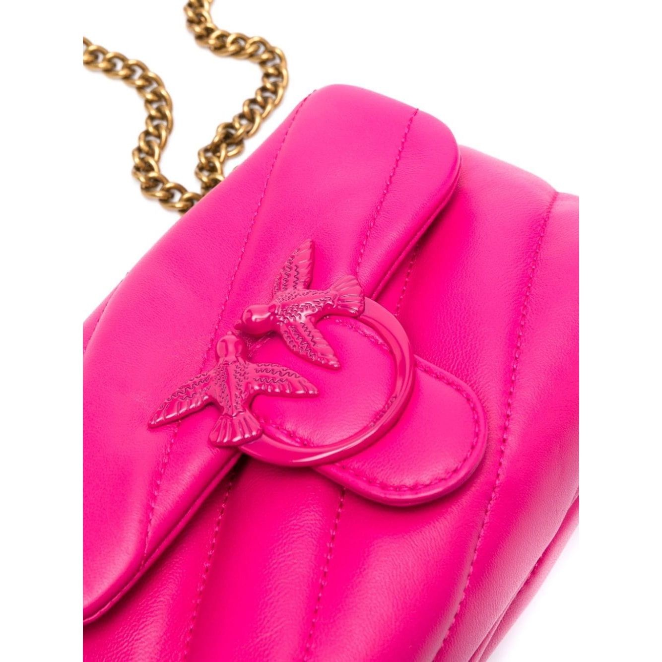 PINKO Rankinė per petį moterims, Rožinė, Baby love puff nappa bag 3