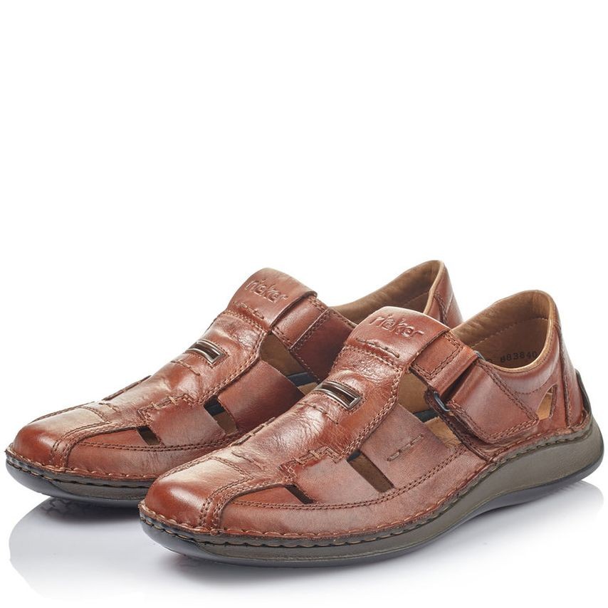 RIEKER Basutės vyrams, Ruda, SANDALS 6