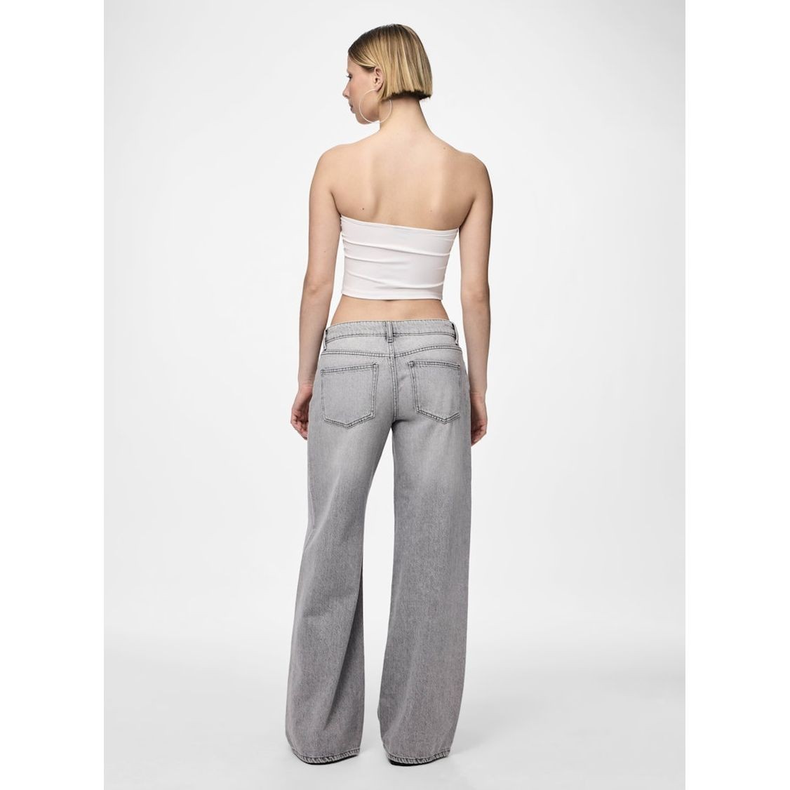 PIECES Platūs džinsai moterims, Pilka, Noelle 5