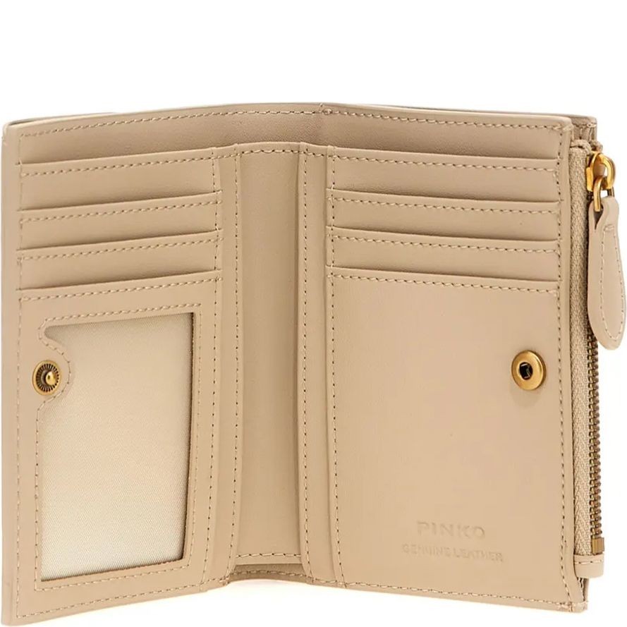 PINKO Piniginė moterims, Smėlio, Compact wallet 3