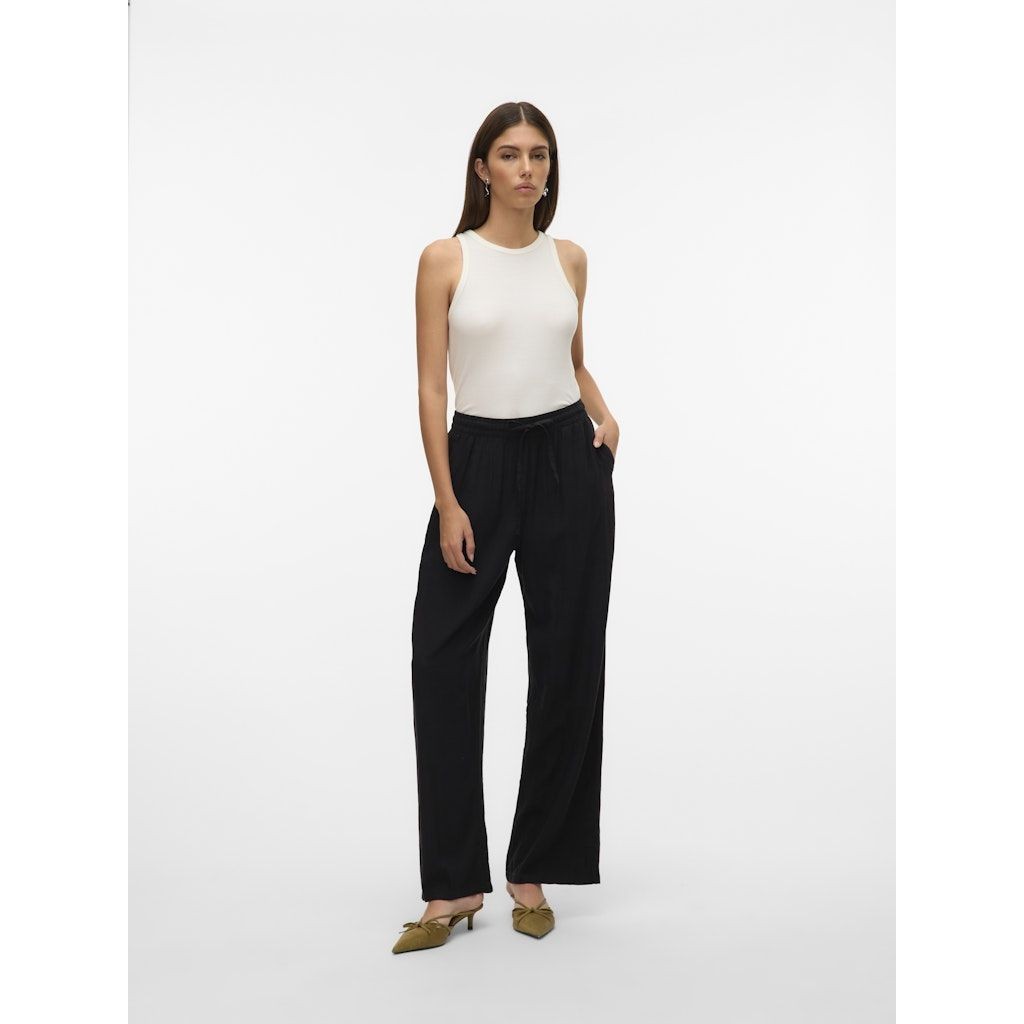 VERO MODA Kelnės moterims, Juoda, Linn pants 3