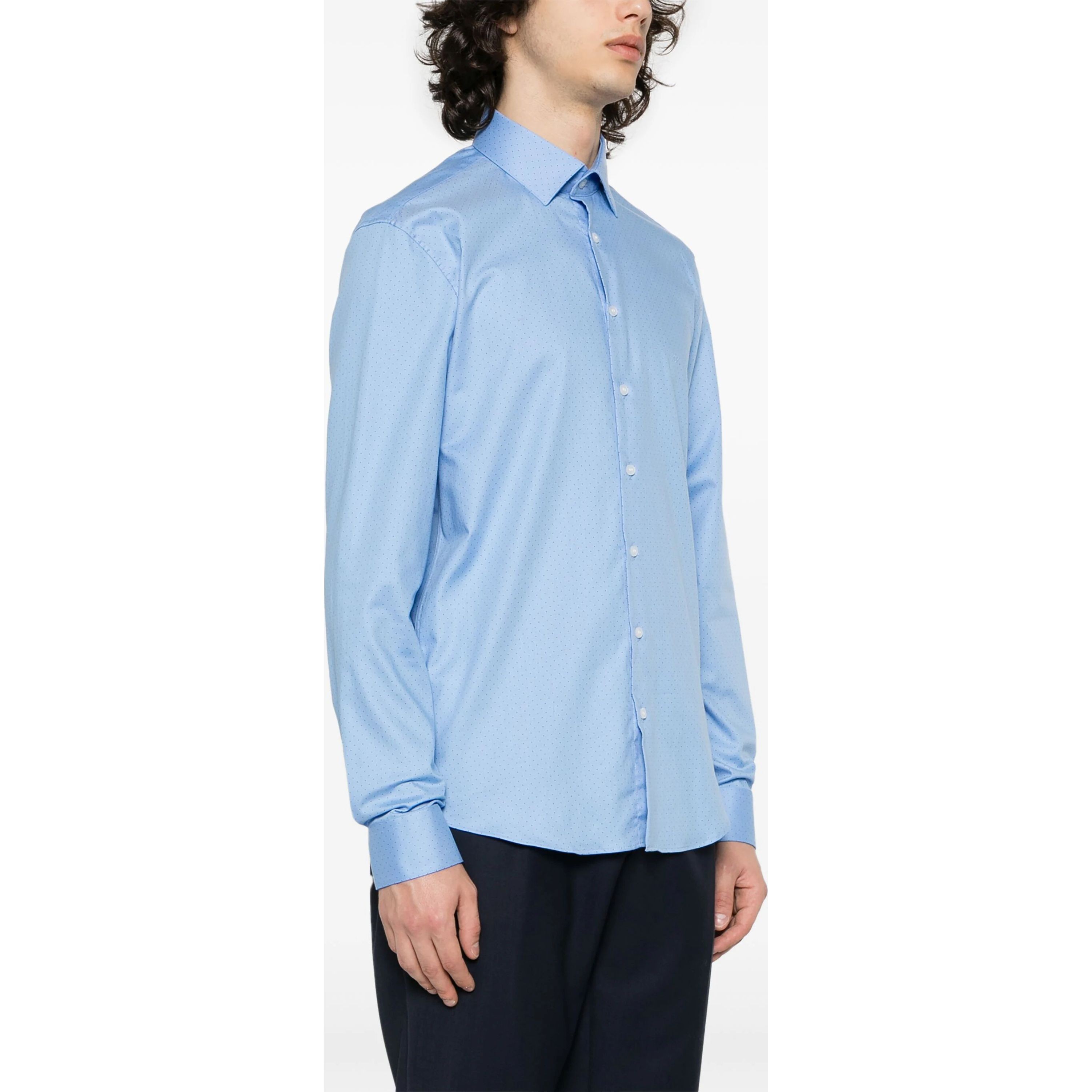 CALVIN KLEIN Marškiniai ilgomis rankovėmis vyrams, Mėlyna, L/s shirt 2