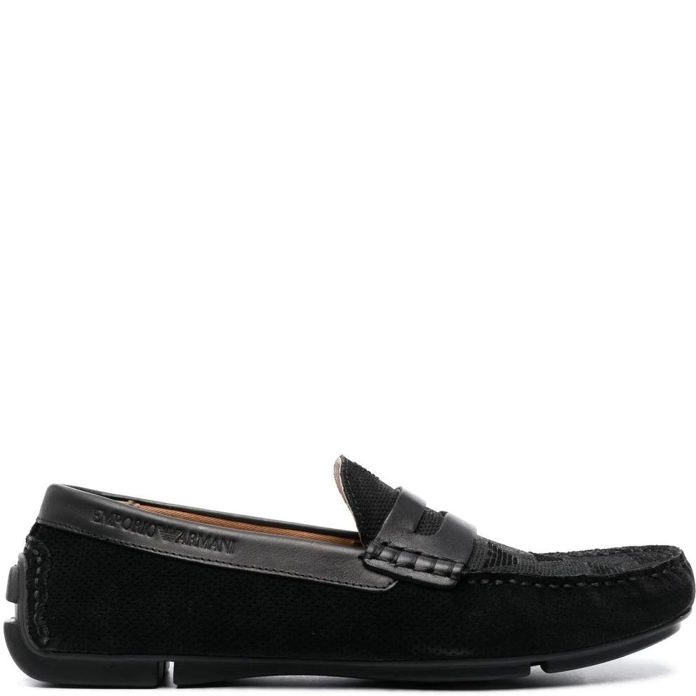 EMPORIO ARMANI Mokasinai vyrams, Juoda, Driver shoe 2