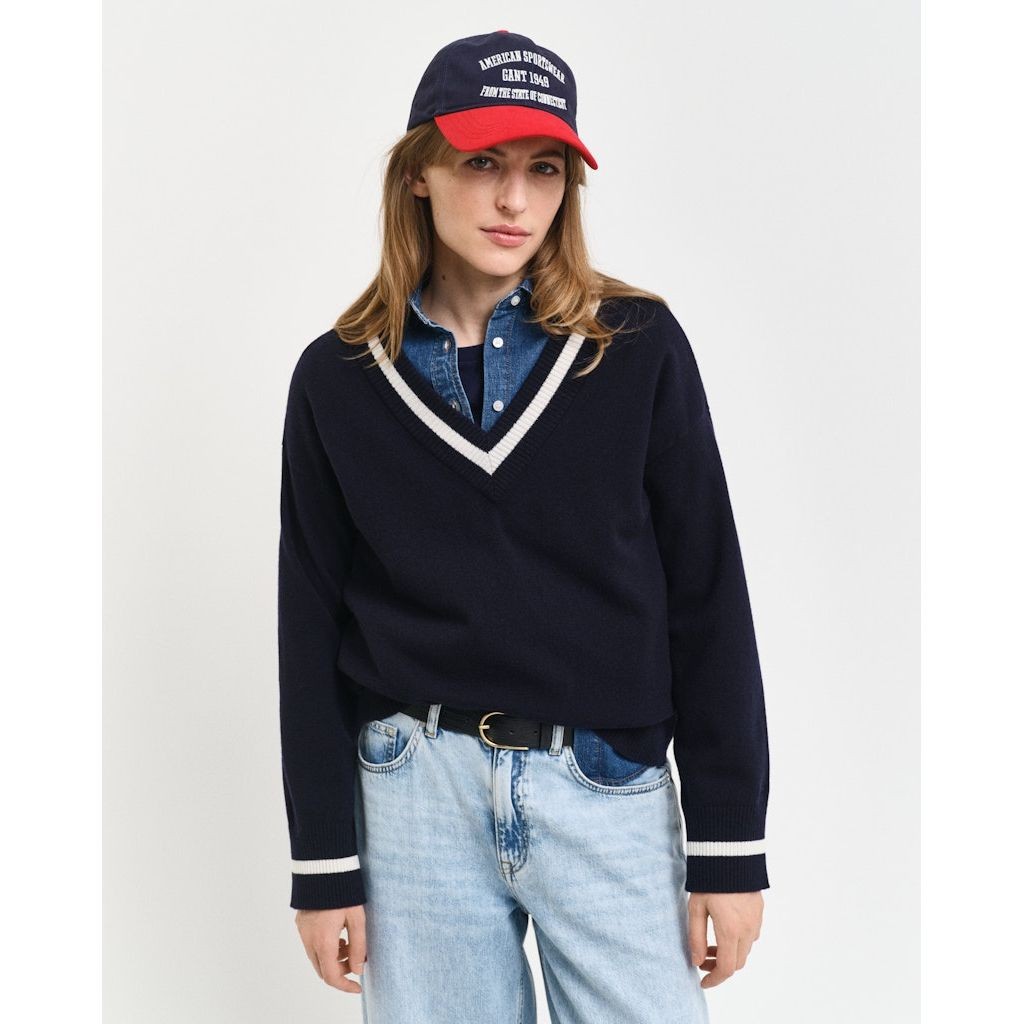GANT Megztinis moterims, Mėlyna, Sperfine lambswool sweater 2