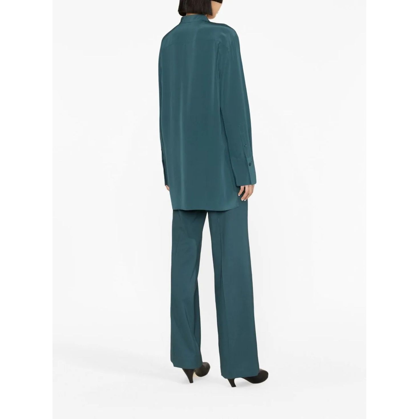 JOSEPH Marškiniai ilgomis rankovėmis moterims, Žalia, Bold crepe de soie blouse 3