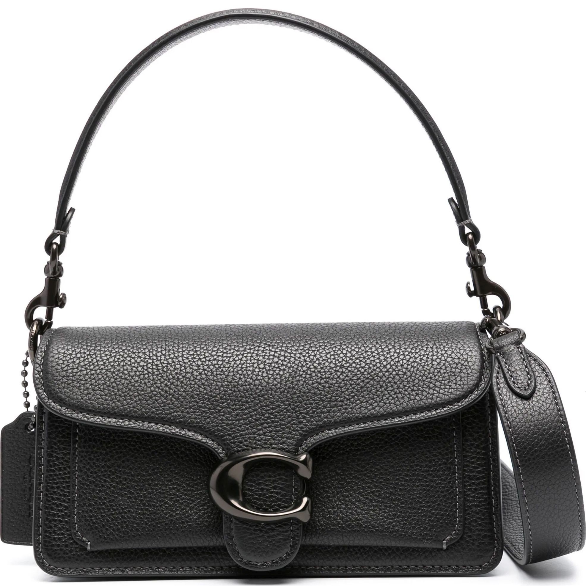 COACH Rankinė per petį moterims, Juoda, Leather tabby shoulder bag 20 1